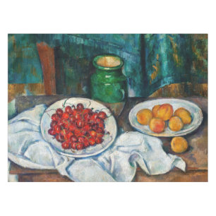 Paul Cezanne - Stilleben mit Kirschen und Pfirsich Tischdecke