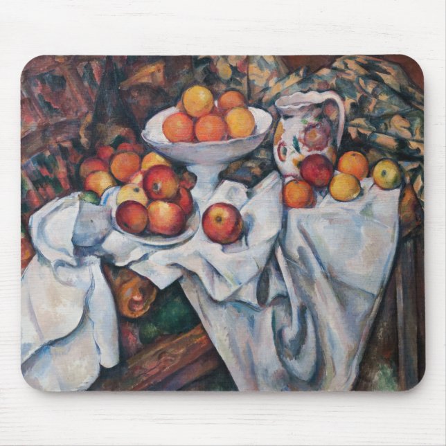 Paul Cezanne - Stillleben, Äpfel und Orange Mousepad (Vorne)