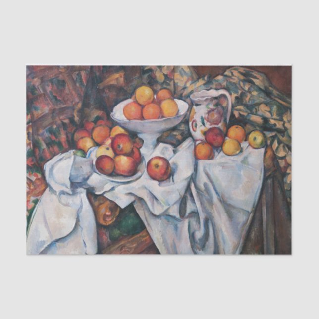 Paul Cezanne - Stillleben, Äpfel und Orange Seidenpapier (Vorderseite)