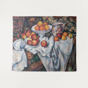 Paul Cezanne - Stillleben, Äpfel und Orange Wandteppich