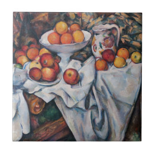 Paul Cezanne - Stillleben, Äpfel und Orangen Fliese