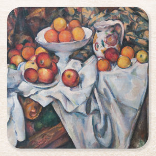 Paul Cezanne - Stillleben, Äpfel und Orangen Rechteckiger Pappuntersetzer