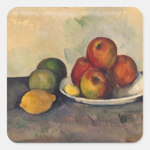 Paul Cezanne   Stillleben mit Äpfeln, c.1890 Quadratischer Aufkleber