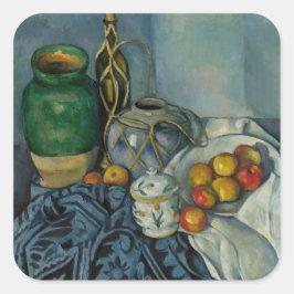 Paul Cezanne - Stillleben mit Äpfeln Quadratischer Aufkleber