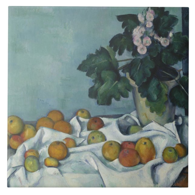 Paul Cezanne - Stillleben mit Äpfeln und einem Pot Fliese (Vorderseite)