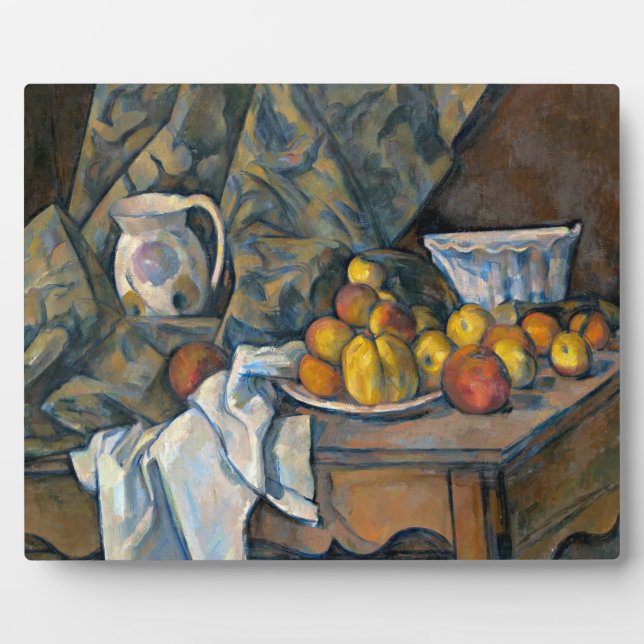 Paul Cezanne | Stillleben mit Äpfeln und Pfirsiche Fotoplatte (Vorderseite)
