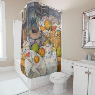 Paul Cezanne - Stillleben mit Basket Duschvorhang