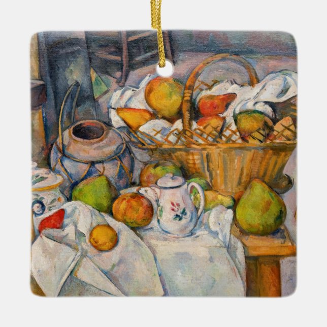 Paul Cezanne - Stillleben mit Basket Keramikornament (Vorderseite)