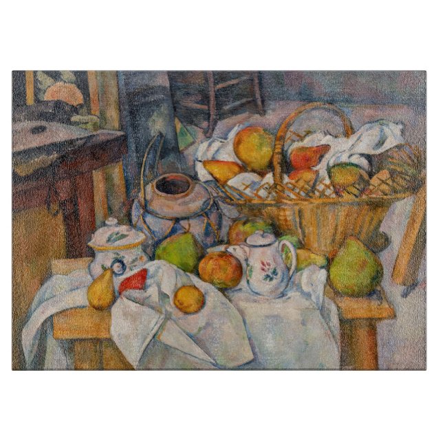 Paul Cezanne - Stillleben mit Basket Schneidebrett (Vorderseite)