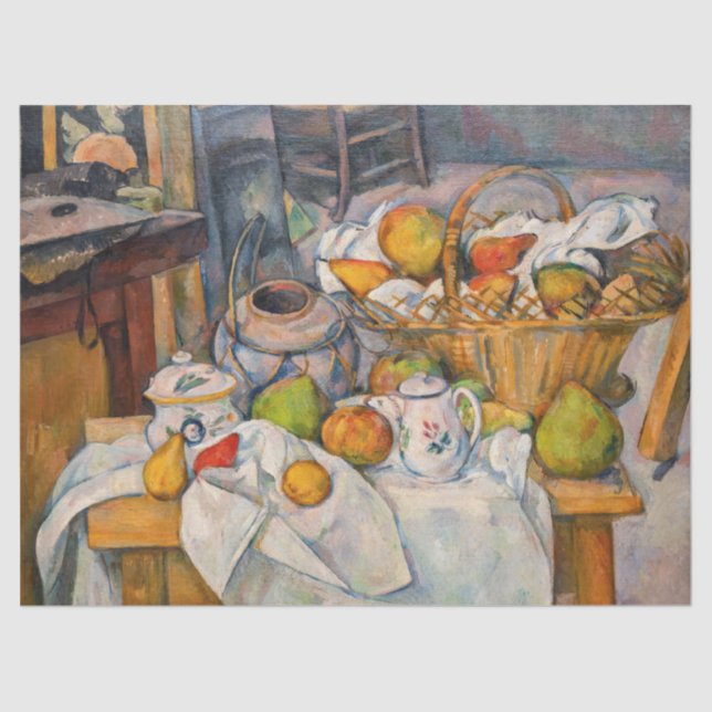 Paul Cezanne - Stillleben mit Basket Seidenpapier (Vorderseite)