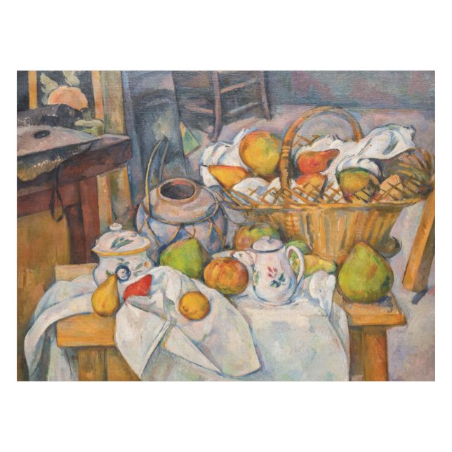 Paul Cezanne - Stillleben mit Basket Tischdecke (Vorderseite (Horizontal))