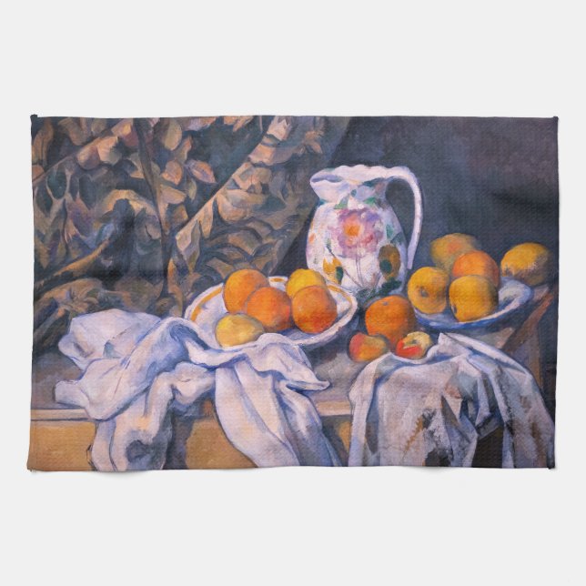 Paul Cezanne - Stillleben mit einem Vorhang Geschirrtuch (Horizontal)
