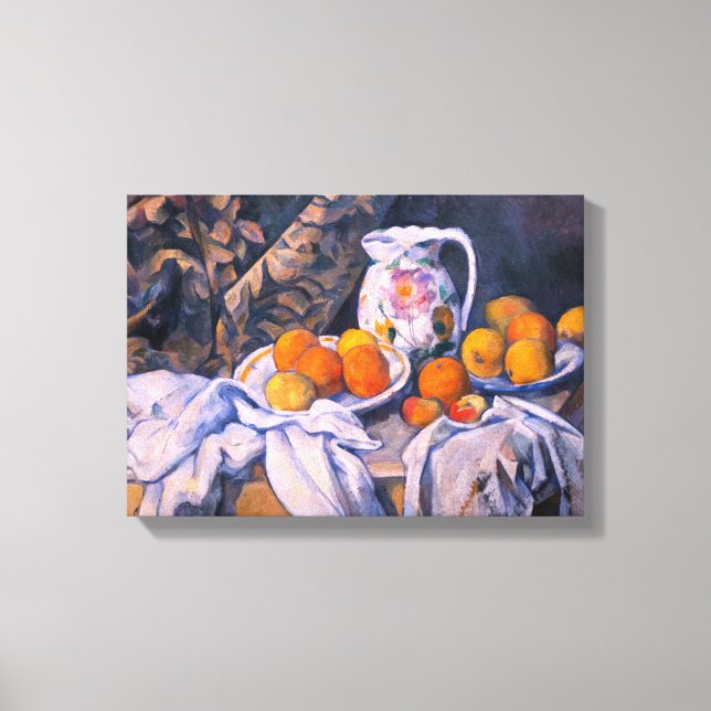 Paul Cezanne - Stillleben mit einem Vorhang Leinwanddruck (Vorderseite)