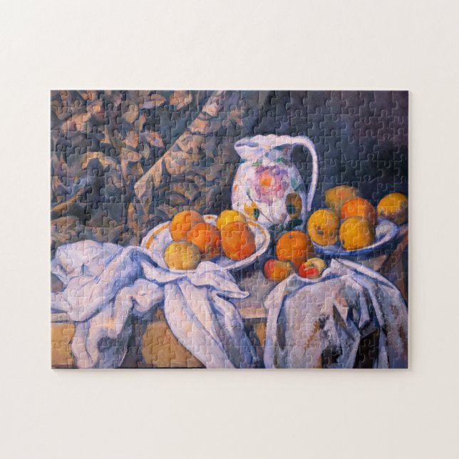 Paul Cezanne - Stillleben mit einem Vorhang Puzzle (Horizontal)