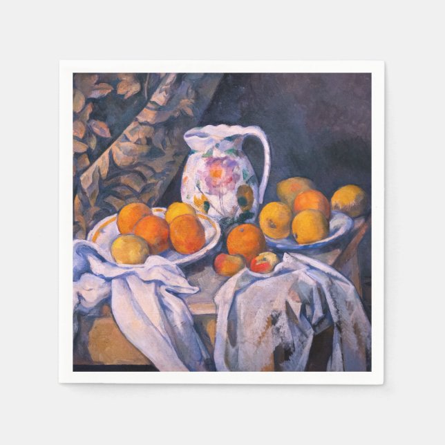 Paul Cezanne - Stillleben mit einem Vorhang Serviette (Vorderseite)