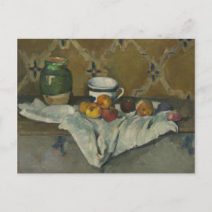 Paul Cezanne Stillleben mit Jar, Cup und Apple Postkarte