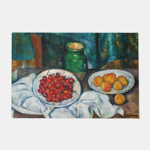 Paul Cezanne - Stillleben mit Kirschen und Peachs Fußmatte