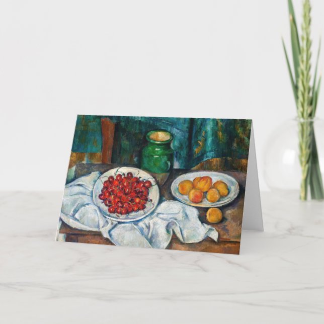 Paul Cezanne - Stillleben mit Kirschen und Peachs Karte (Vorderseite)