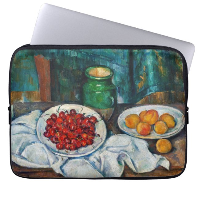 Paul Cezanne - Stillleben mit Kirschen und Peachs Laptopschutzhülle (Vorderseite)