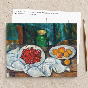 Paul Cezanne - Stillleben mit Kirschen und Pfirsic Postkarte