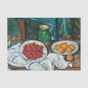 Paul Cezanne - Stillleben mit Kirschen und Pfirsic Seidenpapier