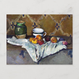 Paul Cezanne Stillleben mit Krug, Tasse und Äpfeln Postkarte