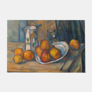 Paul Cezanne - Stillleben mit Milchkrug und Frücht Fußmatte