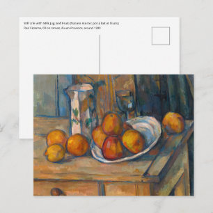 Paul Cezanne - Stillleben mit Milchkrug und Frücht Postkarte