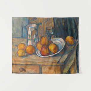 Paul Cezanne - Stillleben mit Milchkrug und Frücht Wandteppich