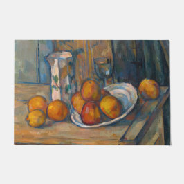 Paul Cezanne - Stillleben mit Milchsaft und Obst Fußmatte