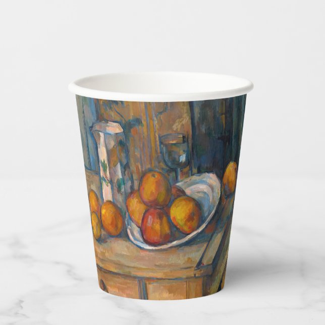Paul Cezanne - Stillleben mit Milchsaft und Obst Pappbecher (Vorderseite)