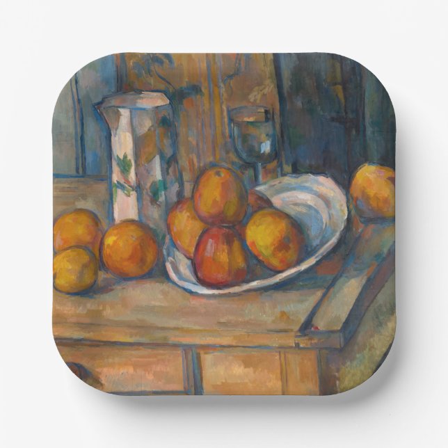 Paul Cezanne - Stillleben mit Milchsaft und Obst Pappteller (Vorderseite)
