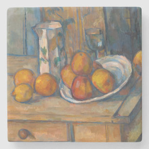 Paul Cezanne - Stillleben mit Milchsaft und Obst Steinuntersetzer