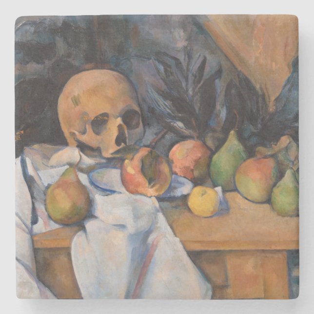Paul Cezanne - Stillleben mit Skull Steinuntersetzer (Vorderseite)