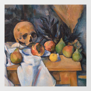 Paul Cezanne - Stillleben mit Totenkopf Fensteraufkleber