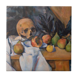 Paul Cezanne - Stillleben mit Totenkopf Fliese