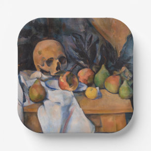 Paul Cezanne - Stillleben mit Totenkopf Pappteller