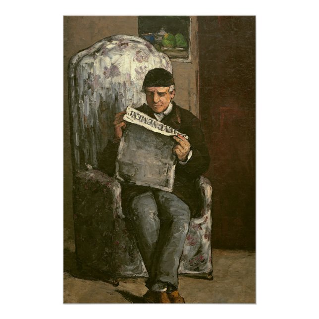 Paul Cezanne | The Artist's Vater, Reading "L' � v Poster (Vorderseite)