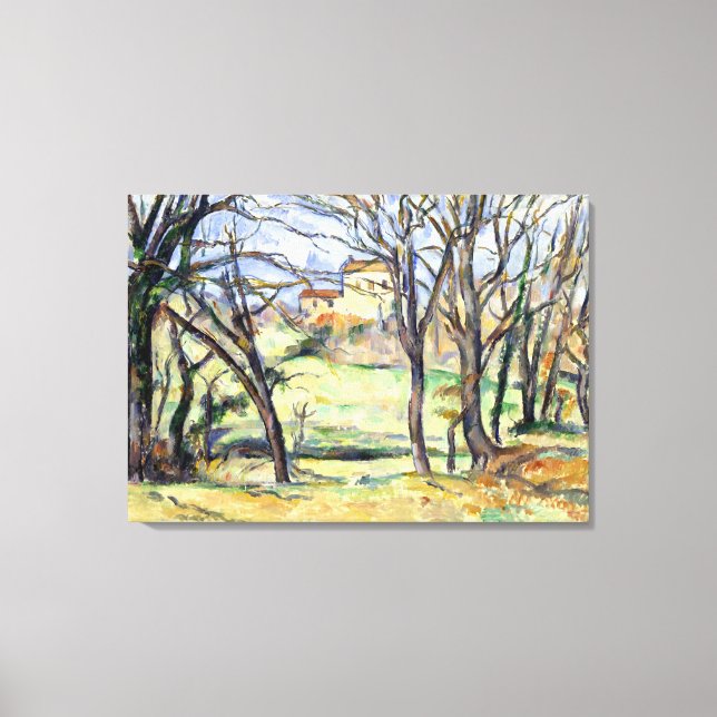 Paul Cezanne Trees Houses Near Jas de Bouffan Leinwanddruck (Vorderseite)