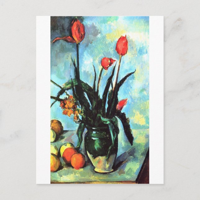 Paul Cezanne - Vase of Tulips Postkarte (Vorderseite)