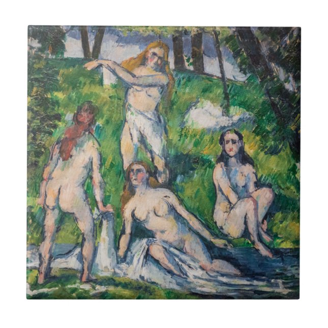 Paul Cezanne - Vier Bathers Fliese (Vorderseite)