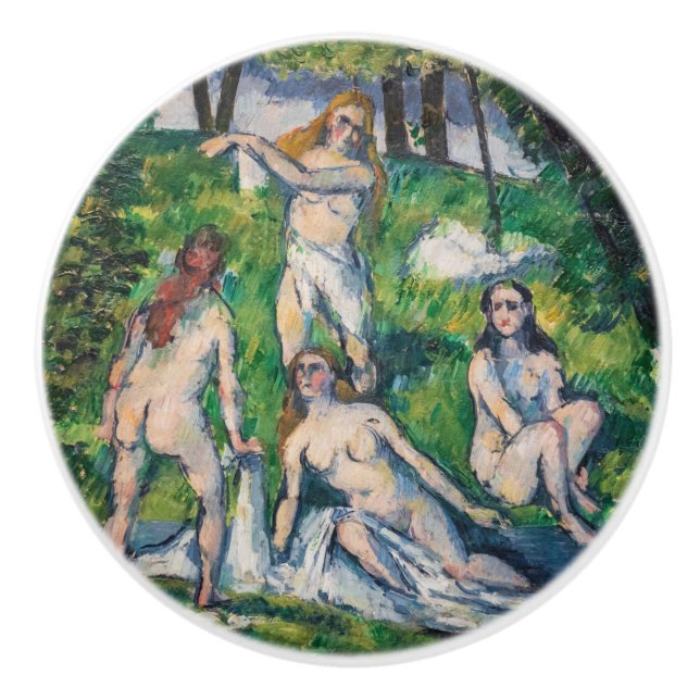Paul Cezanne - Vier Bathers Keramikknauf (Vorderseite)