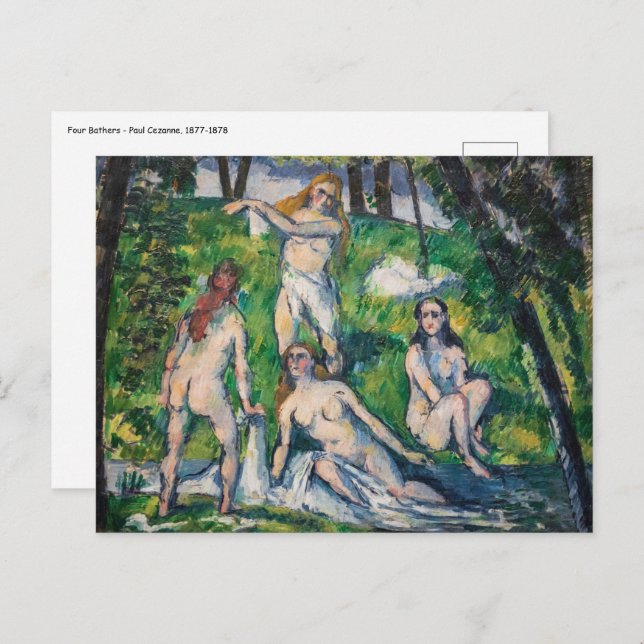 Paul Cezanne - Vier Bathers Postkarte (Vorne/Hinten)