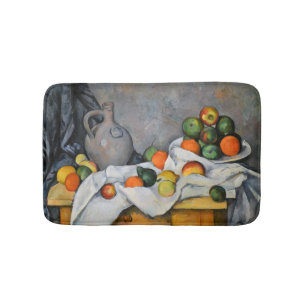 Paul Cezanne - Vorhang, Jug und Fruchtschale Badematte