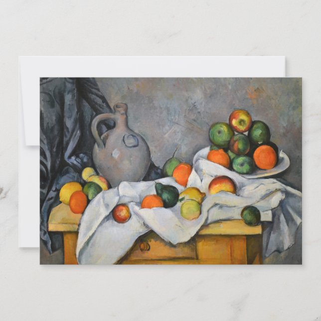 Paul Cezanne - Vorhang, Jug und Fruchtschale Dankeskarte (Vorderseite)