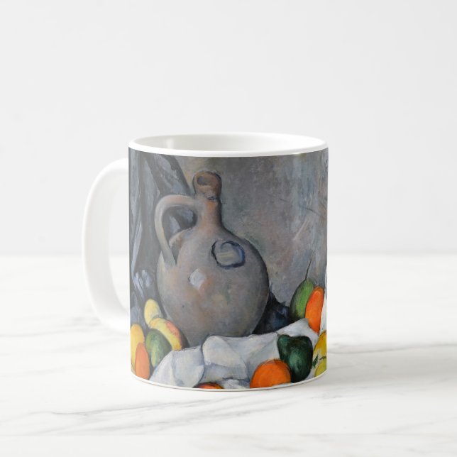 Paul Cezanne - Vorhang, Jug und Fruchtschale Kaffeetasse (Vorderseite Links)