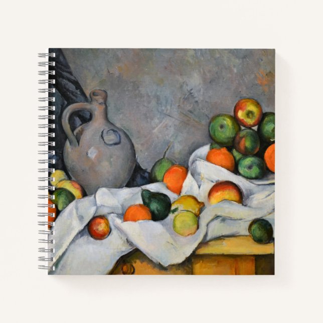 Paul Cezanne - Vorhang, Jug und Fruchtschale Notizbuch (Vorderseite)