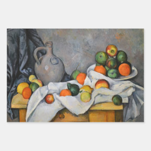 Paul Cezanne - Vorhang, Krug und Obstschale Geschenkpapier Set