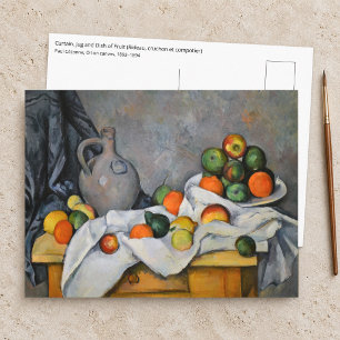 Paul Cezanne - Vorhang, Krug und Obstschale Postkarte