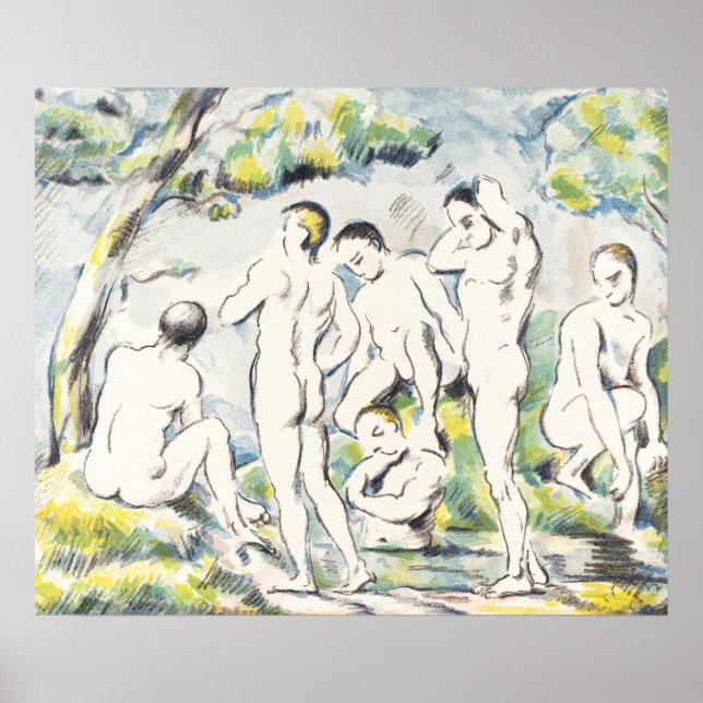 Paul Cézannes kubistischer Prelude, die Bathers Pa Poster (Vorne)